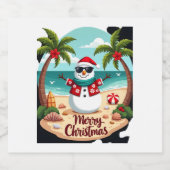 Weihnachtsschneemann (2) schaumweinetikett (Einzelnes Label)