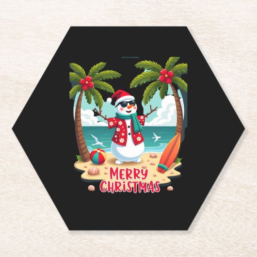 Weihnachtsschneemann (2) untersetzer (Vorderseite)