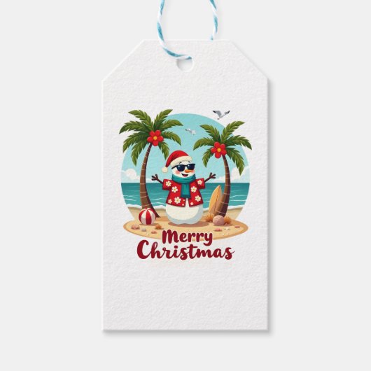 Weihnachtsschneemann (3) geschenkanhänger (Vorderseite)