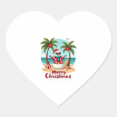 Weihnachtsschneemann (3) Herz-Aufkleber (Vorderseite)