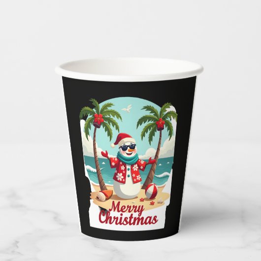 Weihnachtsschneemann (3) pappbecher (Vorderseite)