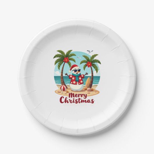 Weihnachtsschneemann (3) pappteller (Vorderseite)