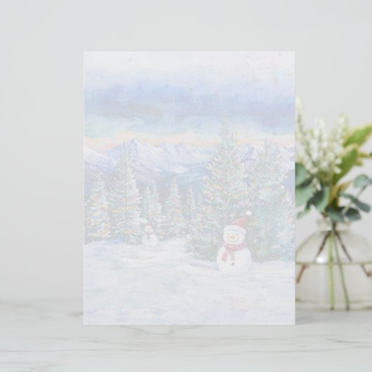 Weihnachtsschneemann - 8,5" x 11" Stationierblech (Stehend Vorderseite)