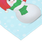 Weihnachtsschneemann auf Light Blue Mittelgroßer Tischläufer (Ecke)
