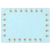 Weihnachtsschneemann auf Light Blue Tischdecke (Vorderseite (Horizontal))