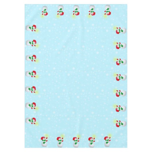 Weihnachtsschneemann auf Light Blue Tischdecke (Vorderseite)