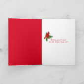 Weihnachtsschneemann auf Schlitten Feiertagskarte (Innenseite)