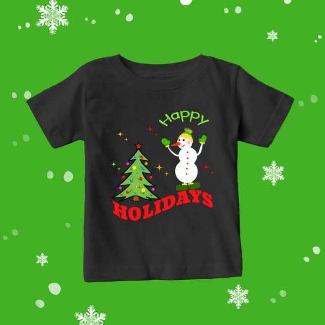 Weihnachtsschneemann Baby T-shirt (Von Creator hochgeladen)
