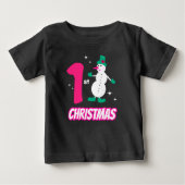 Weihnachtsschneemann Baby T-shirt (Vorderseite)