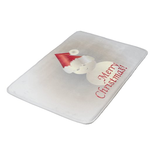 Weihnachtsschneemann Badematte (Schrägansicht)