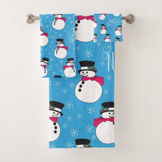 Weihnachtsschneemann Badhandtuch Set (Insitu)