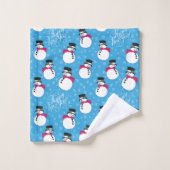 Weihnachtsschneemann Badhandtuch Set (Waschlappen)