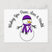 Weihnachtsschneemann Bauchspeicheldrüsenkrebs Feiertagspostkarte (Vorderseite)