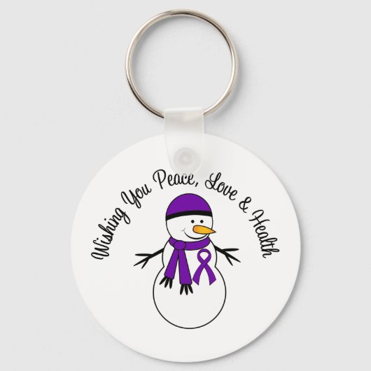 Weihnachtsschneemann Bauchspeicheldrüsenkrebs Schlüsselanhänger (Vorderseite)