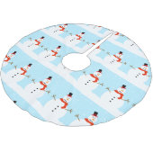 WeihnachtsSchneemann-Baum-Rock Polyester Weihnachtsbaumdecke (Schrägansicht)