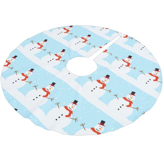 WeihnachtsSchneemann-Baum-Rock Polyester Weihnachtsbaumdecke (Schrägansicht)