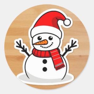 Weihnachtsschneemann bezaubernd runder aufkleber