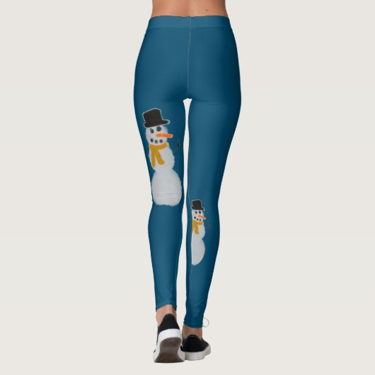 Weihnachtsschneemann Blau-Leggings Leggings (Rückseite)
