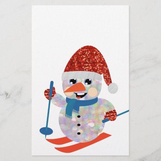 Weihnachtsschneemann Briefpapier (Vorderseite)