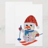 Weihnachtsschneemann Briefpapier (Vorne/Hinten)