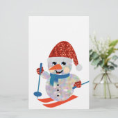 Weihnachtsschneemann Briefpapier (Stehend Vorderseite)
