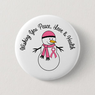 WeihnachtsSchneemann-Brustkrebs-Band Button
