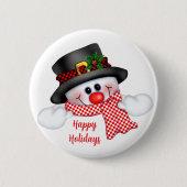 Weihnachtsschneemann Button (Vorderseite)