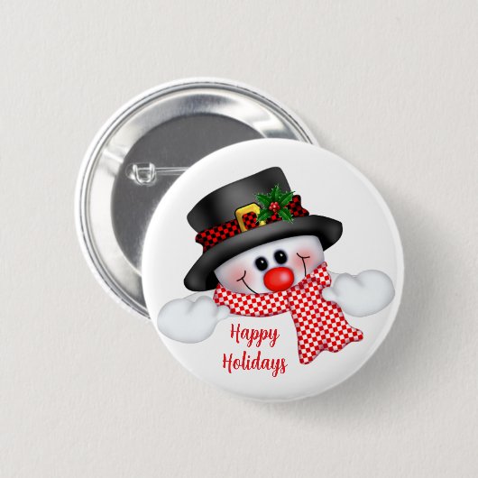 Weihnachtsschneemann Button (Vorne & Hinten)