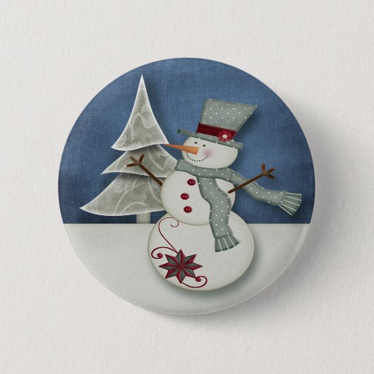 Weihnachtsschneemann Button (Vorderseite)