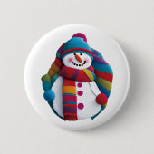 Weihnachtsschneemann Button (Vorderseite)