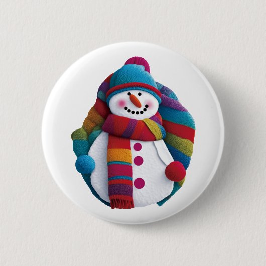 Weihnachtsschneemann Button (Vorderseite)