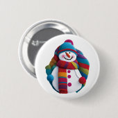 Weihnachtsschneemann Button (Vorne & Hinten)