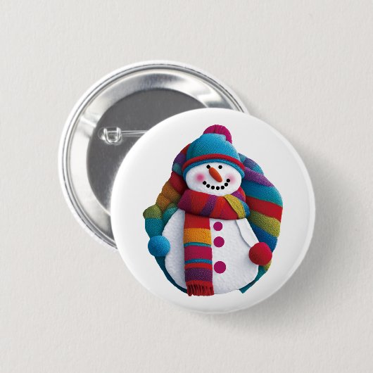 Weihnachtsschneemann Button (Vorne & Hinten)