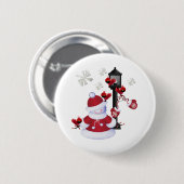 WeihnachtsSchneemann Button (Vorne & Hinten)