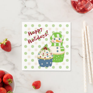 Weihnachtsschneemann Cupcake Punkt Kinder Serviette