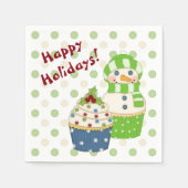 Weihnachtsschneemann Cupcake Punkt Kinder Serviette (Vorderseite)