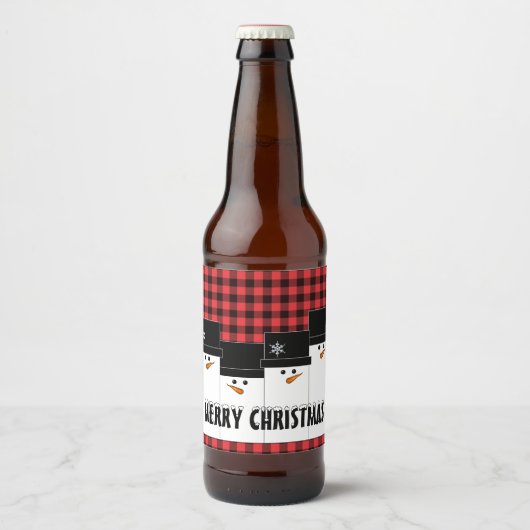 Weihnachtsschneemann Custom Bierflasche Label Bierflaschenetikett (Vorderseite)