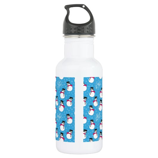 Weihnachtsschneemann Edelstahlflasche (Rückseite)