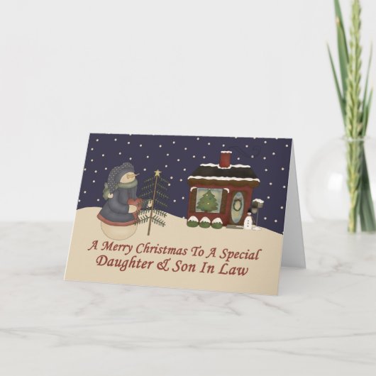 Weihnachtsschneemann - eine besondere Tochter und  Feiertagskarte (Vorderseite)