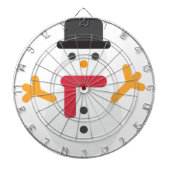 Weihnachtsschneemann Emoji Dartscheibe (vorne)