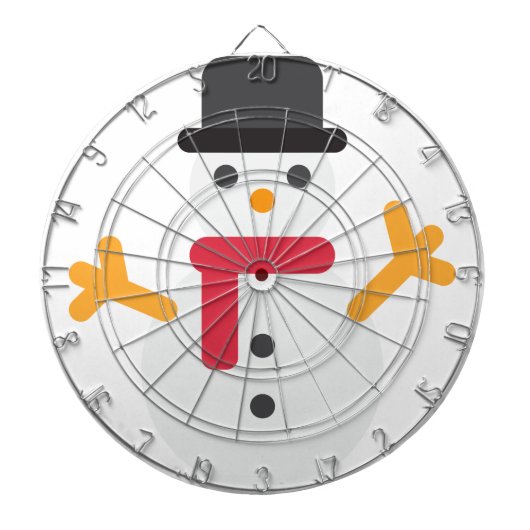Weihnachtsschneemann Emoji Dartscheibe (vorne)