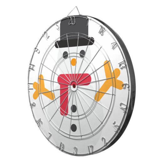 Weihnachtsschneemann Emoji Dartscheibe (Vorderseite rechts)