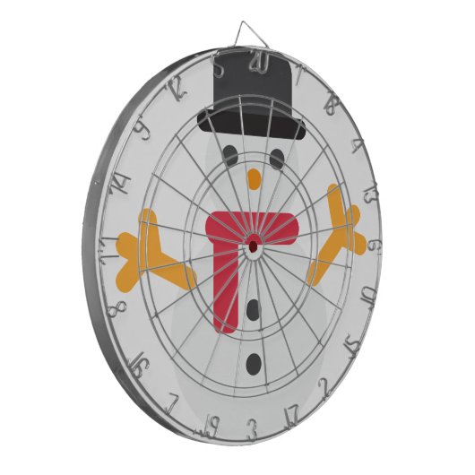 Weihnachtsschneemann Emoji Dartscheibe (Vorderseite Links)