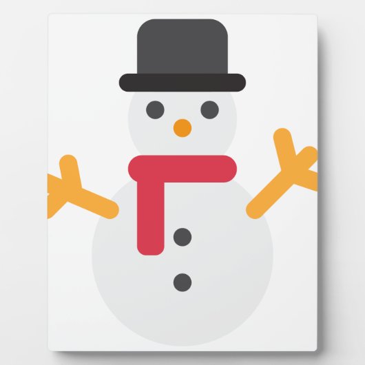Weihnachtsschneemann Emoji Fotoplatte (Vorderseite)