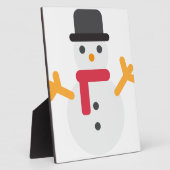 Weihnachtsschneemann Emoji Fotoplatte (Seite)