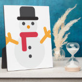 Weihnachtsschneemann Emoji Fotoplatte (Seite)