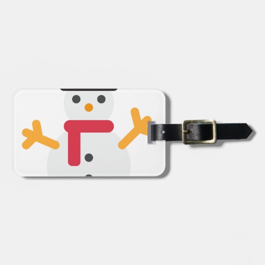 Weihnachtsschneemann Emoji Gepäckanhänger (Vorderseite horizontal)