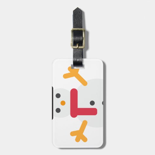 Weihnachtsschneemann Emoji Gepäckanhänger (Vorderseite vertikal)