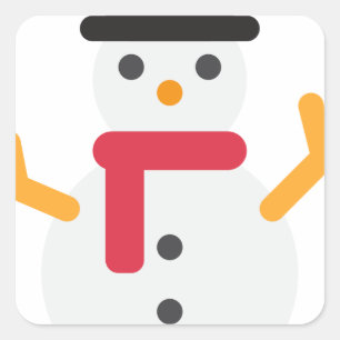Weihnachtsschneemann Emoji Quadratischer Aufkleber