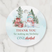 Weihnachtsschneemann Erster Geburtstag Geschenkanhänger (Rückseite)